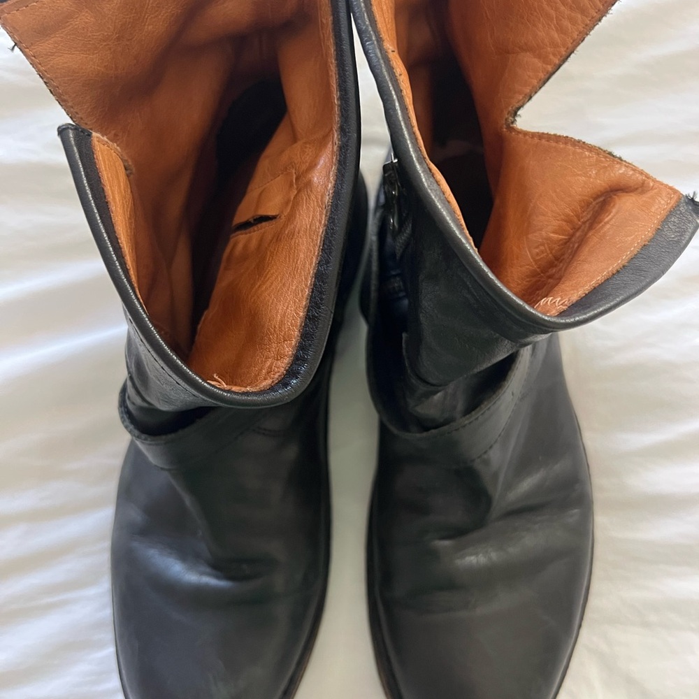 Fiorentini + Baker Black Leather moto Boots